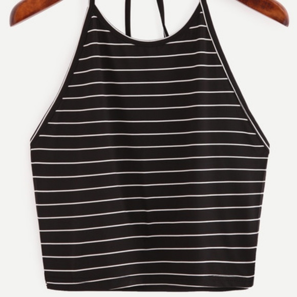 Halter Striped Cami Top - Picture 2 of 6